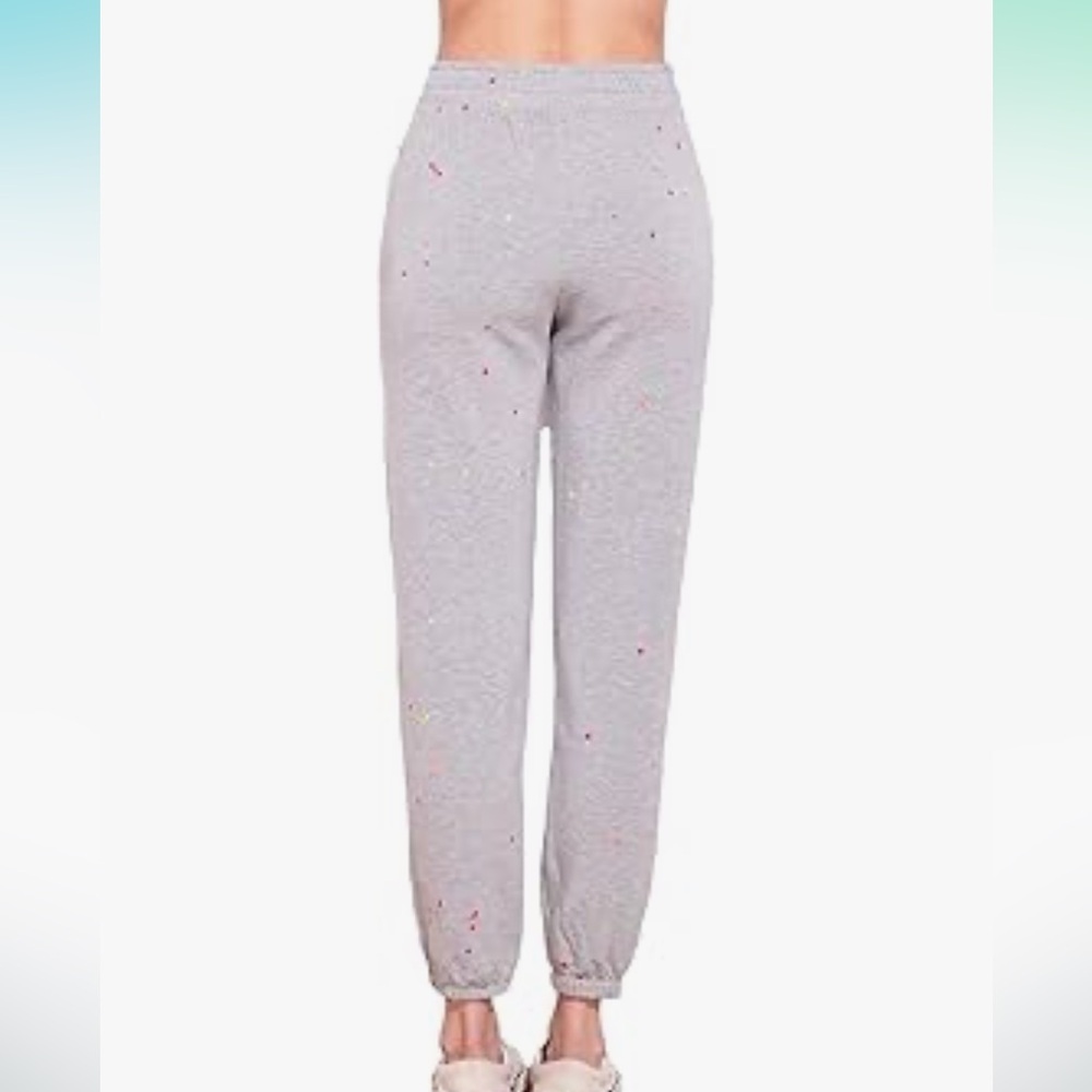 🩷🤍🩵💛NWT Sundry Sweatpants - Grey Splatter Paint- size 1 - Picture 3 of 7